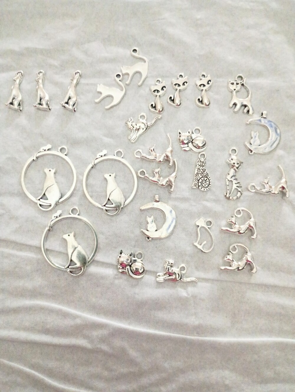 Cat Charms Jewelry Making Lot 26